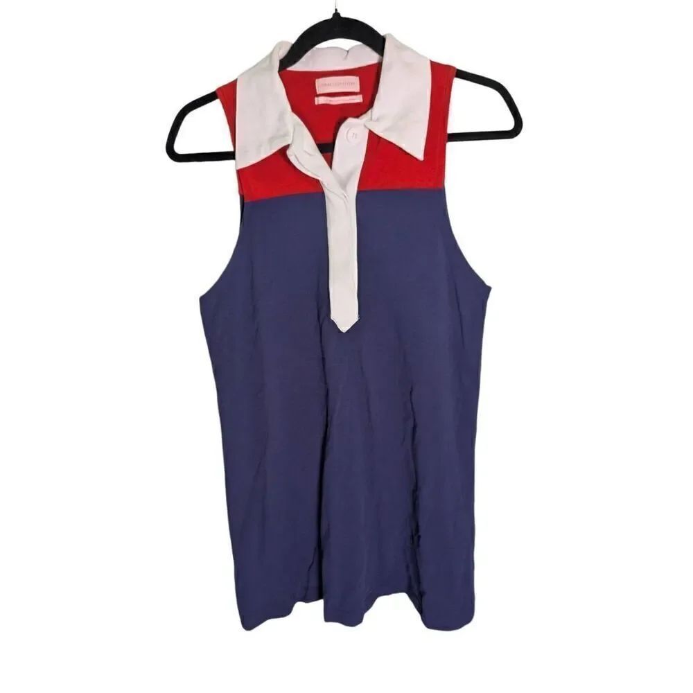 Urban Outfitters Red, Blue, and White Collared Dress Women's Small